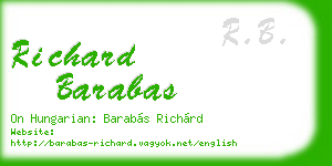 richard barabas business card